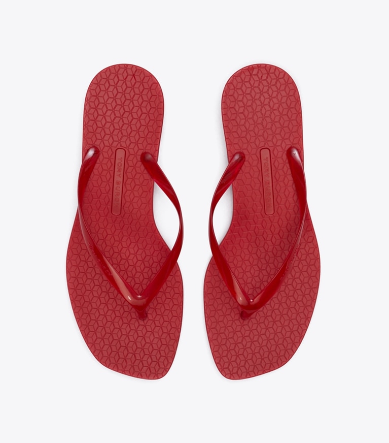 Tory Burch designer sandali Infradito Jelly Heel in TOUCAN RED / TOUCAN RED superiore