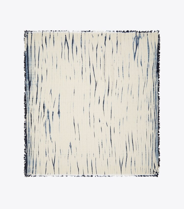 Tory Burch designer scarves Inverted Aura Stripe Traveler Oversized Square in Cream overhead