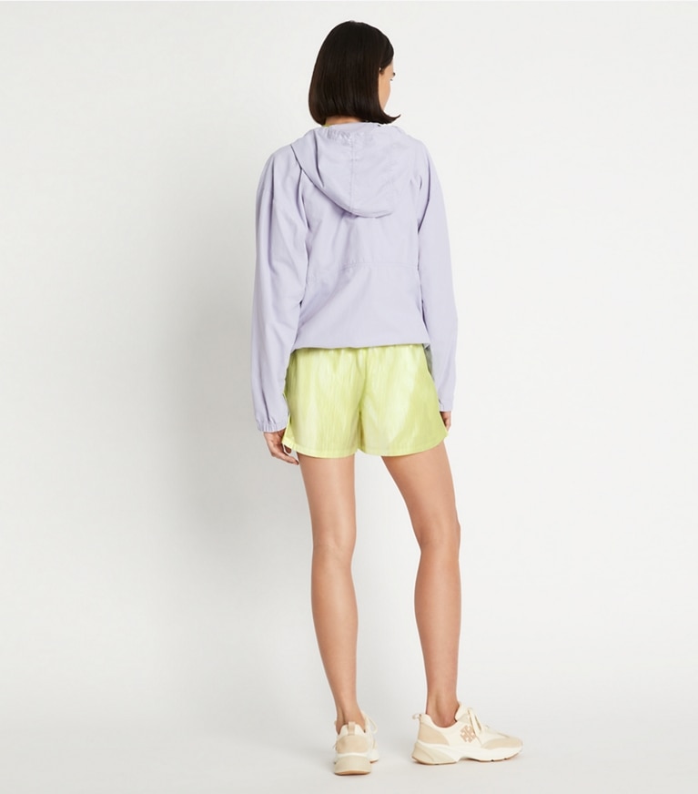 Tory Sport designer bottoms Iridescent Poly Taffeta Short in Irredescent Lemon Glow front