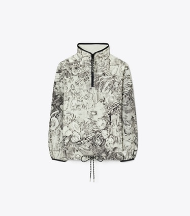 Tory Sport designer jacken Jacke aus Nylonripstop in Grey Alien Toile front