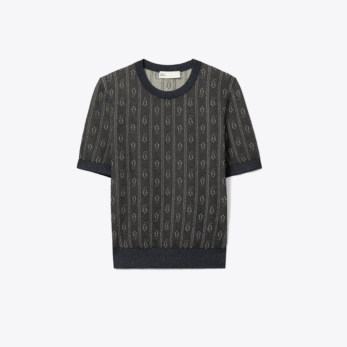 Jacquard Crewneck Top: Women's Designer Sweaters | Tory Burch