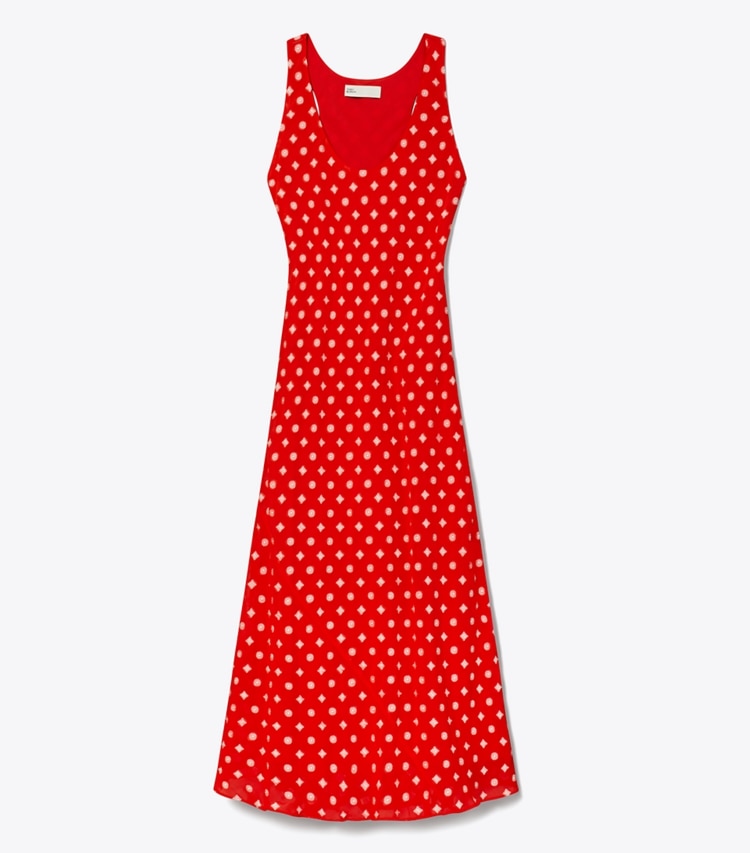 Tory Burch designer dresses Jacquard Dress in Pepperoncini Nothing Ditsy front