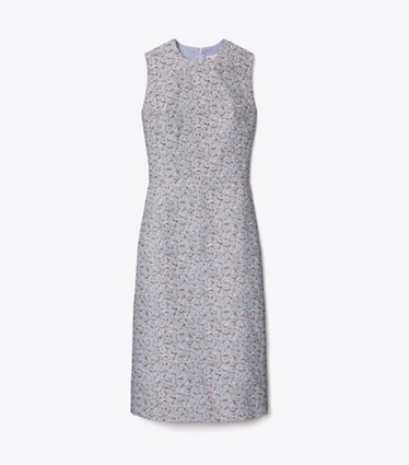 Tory Burch designer dresses Jacquard Dress in Blue Floral front