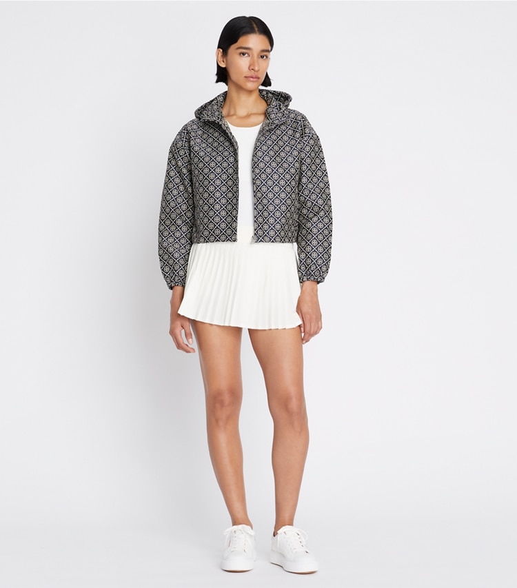 Tory Burch designer jacken Jacquard-Jacke mit T-Monogramm in TORY NAVY T MONOGRAM modell von vorn