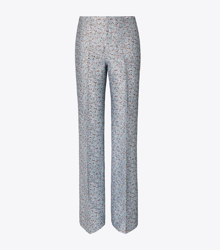 Tory Burch designer bottoms Jacquard Pant in Blue Floral front