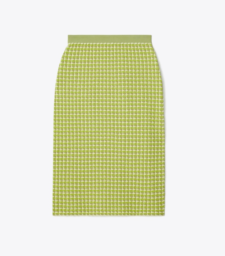 Tory Burch designer unterteile Jacquard-Pulloverrock in Dark Mint front
