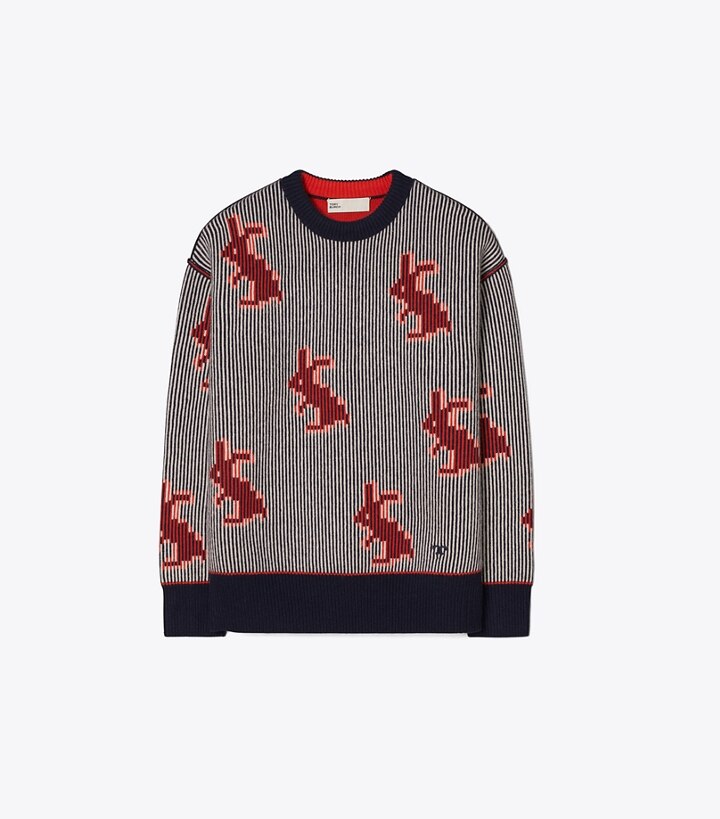 Jacquard Rabbit Sweater: Women's Clothing | Sweaters | Tory Burch EU