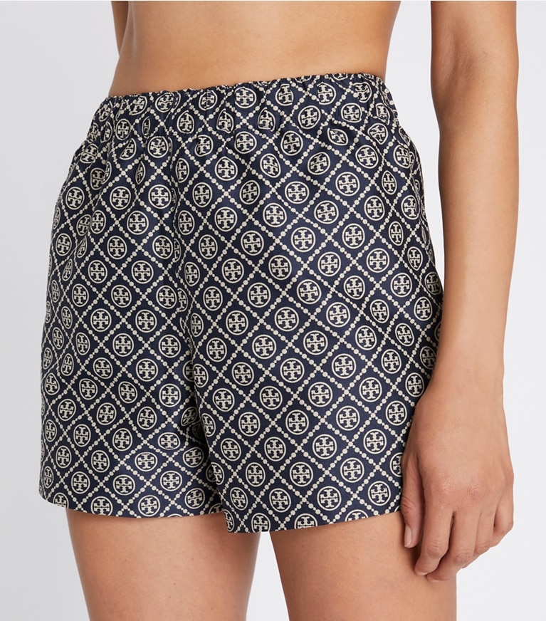 Tory Sport designer unterteile Jacquard-Shorts mit T-Monogramm in TORY NAVY T MONOGRAM front