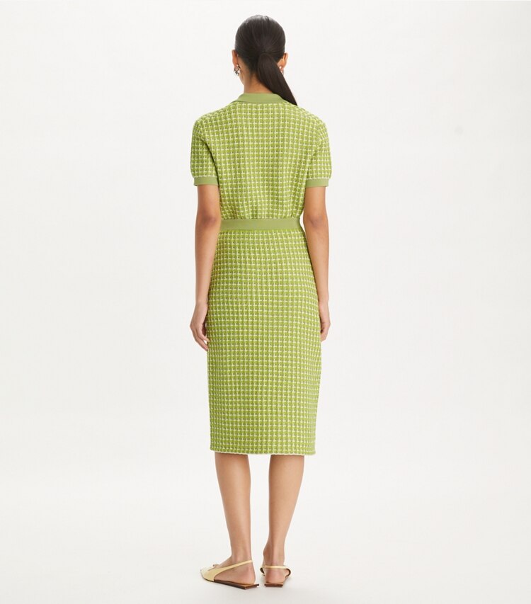 Tory Burch designer ボトムス ジャカード セータースカート in Dark Mint on model back