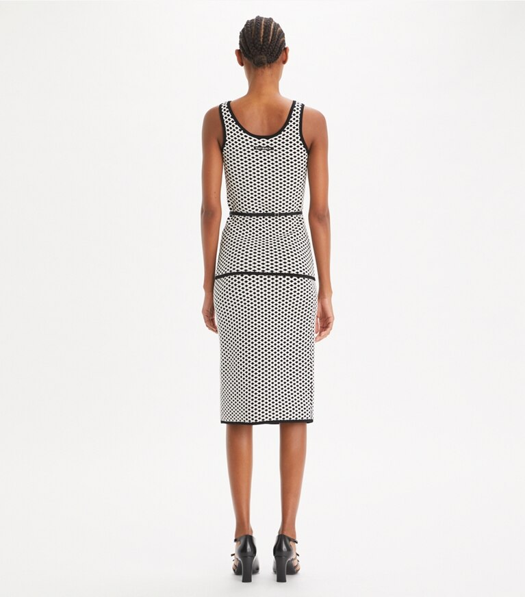 Tory Burch designer oberteile Jacquard-Tanktop in Black / New Ivory front