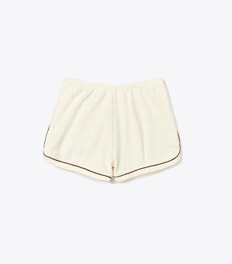 Tory Burch designer coverups Jacquard Terry Short in French Cream front