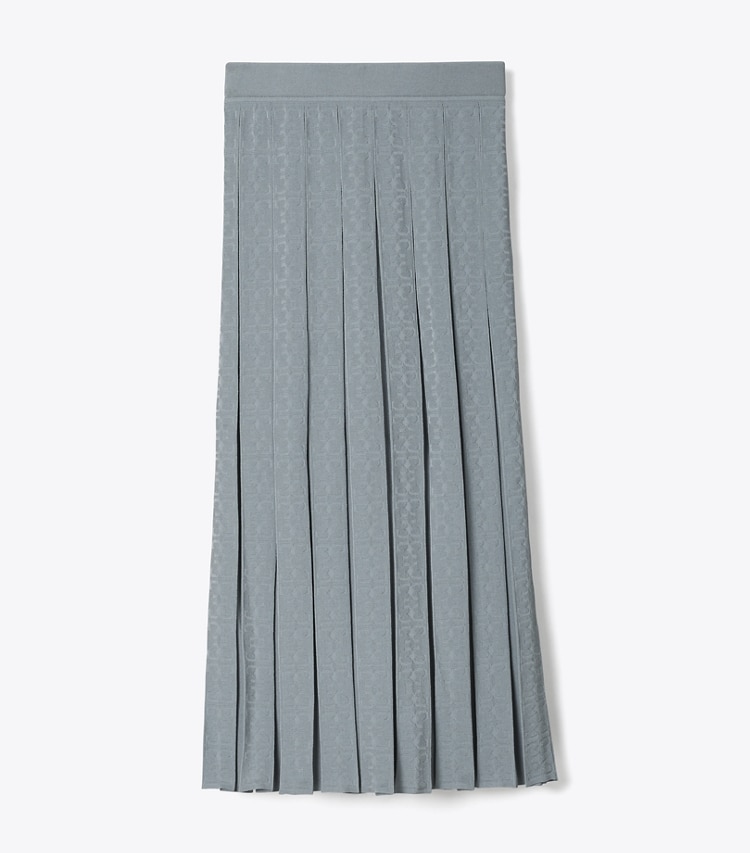 Tory Burch designer unterteile Jacquardrock mit T-Monogramm in Icicle Gray front