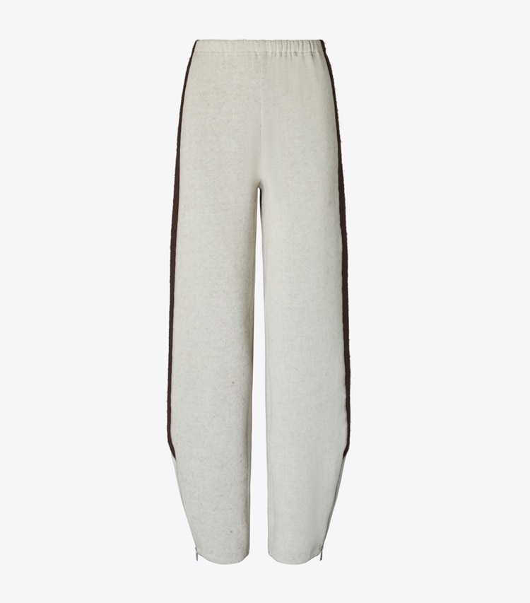 Tory Burch designer bottoms Japanese Jersey Sweatpant in Ivory / Mocha front