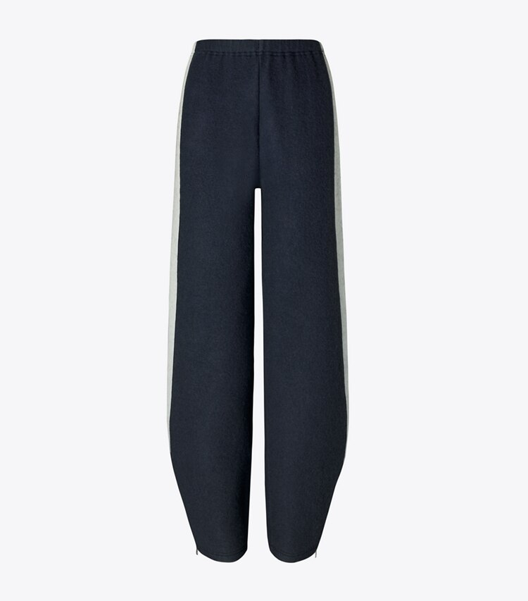 Tory Burch designer bottoms Japanese Jersey Sweatpant in Navy / Ivory front