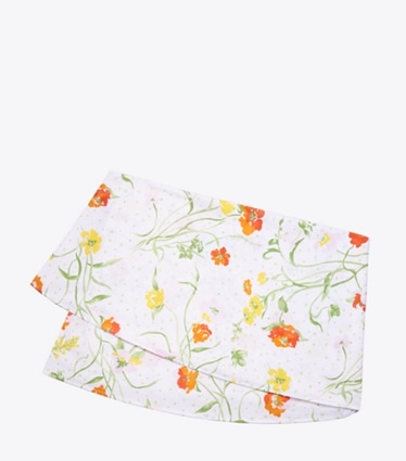 Tory Burch designer linens Jardin D'Été Round Tablecloth, 90" in Multi front