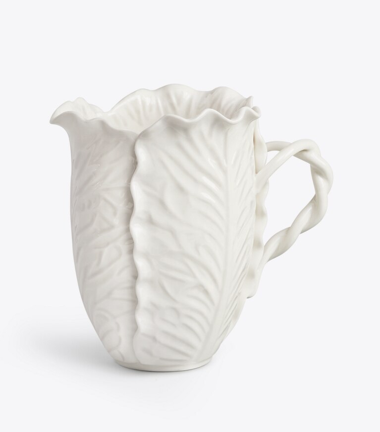 Tory Burch diseñador artículos de mesa & cristalería Jarra de vajilla con borde ondulado en White frente