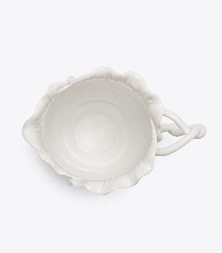 Tory Burch diseñador artículos de mesa & cristalería Jarra de vajilla con borde ondulado en White vista superior