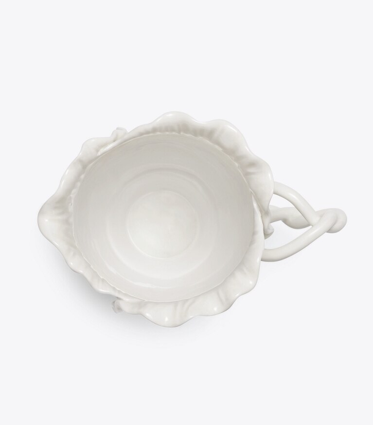 Tory Burch diseñador artículos de mesa & cristalería Jarra de vajilla con borde ondulado en White vista superior