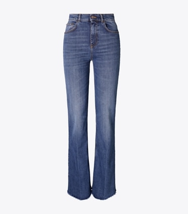 Tory Burch designer bas Jean bootcut in Dark Vintage Wash front