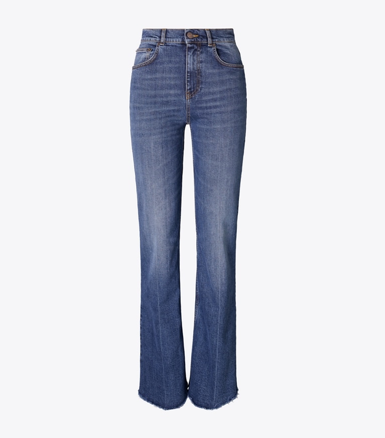 Tory Burch designer pantaloni Jeans bootcut in Dark Vintage Wash front