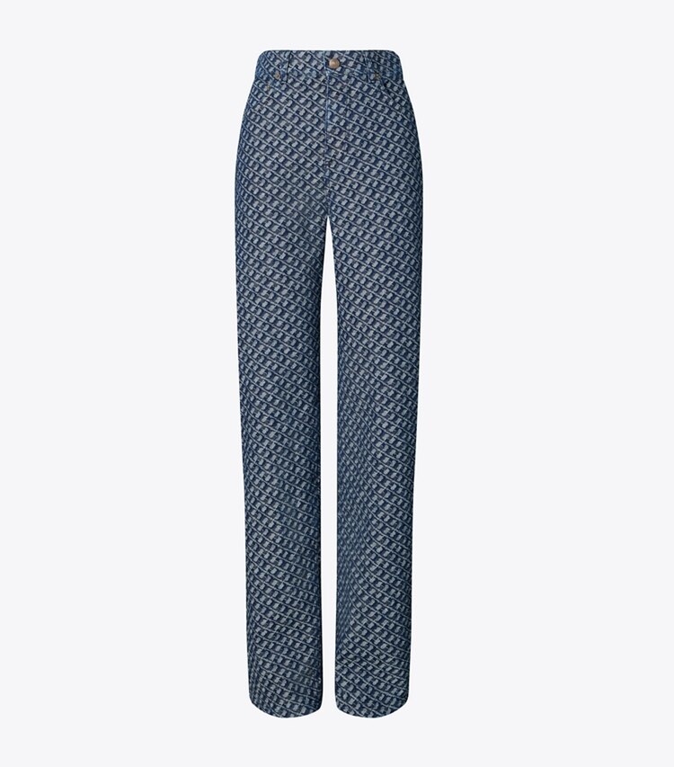 Tory Burch diseñador prendas inferiores Jeans de pierna recta en T Link Stone Wash frente
