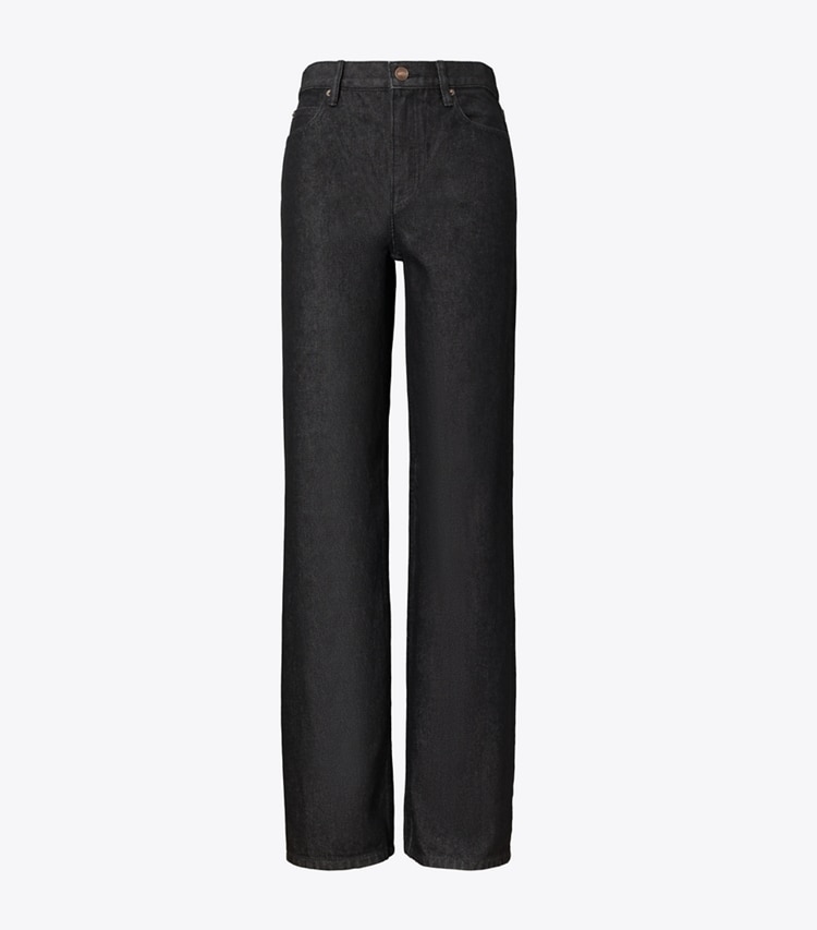 Tory Burch designer unterteile Jeans mit geradem Bein in Rinse Wash front