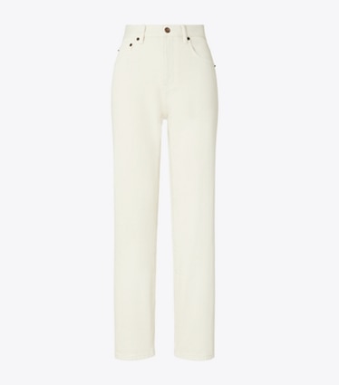 Tory Burch designer pantaloni Jeans slim in Soft Oatmeal front