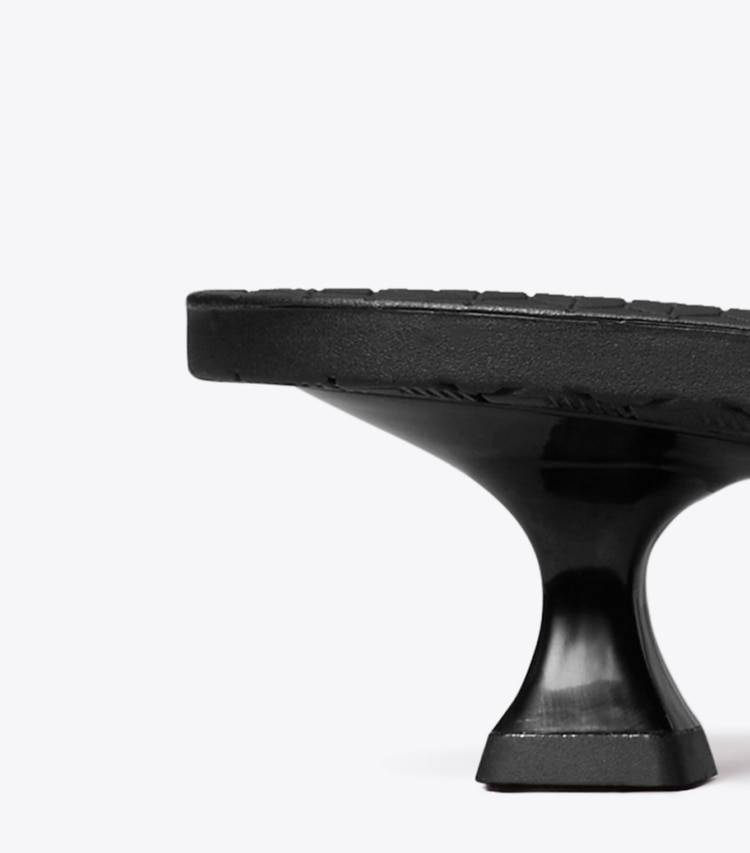 Tory Burch designer sandals Jelly Heel Flip-Flop in BLACK / BLACK detail