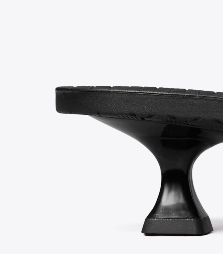 Tory Burch designer sandals Jelly Heel Flip-Flop in BLACK / BLACK detail