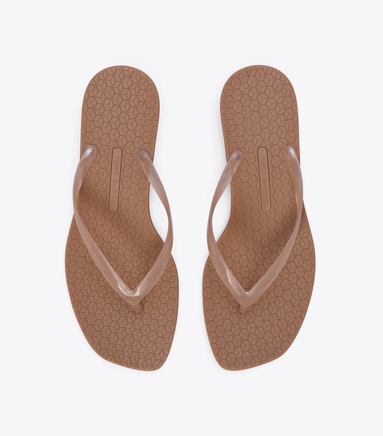 Tory Burch designer sandals Jelly Heel Flip-Flop in LIGHT COCOA / LIGHT COCOA overhead