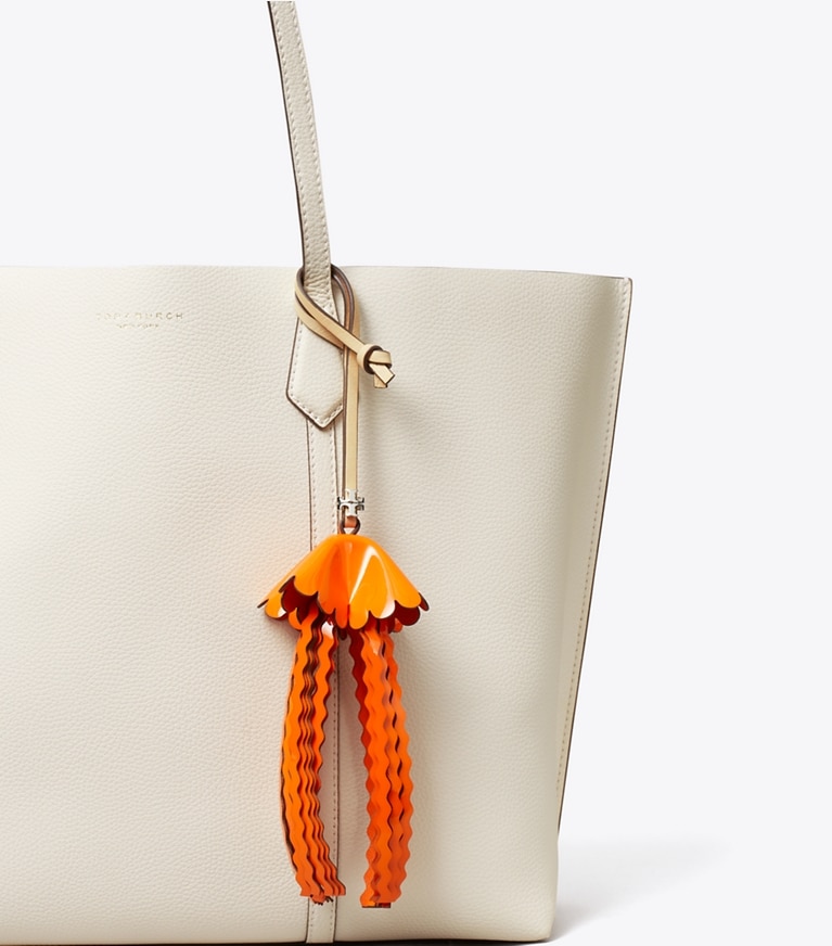 Tory Burch designer bag charms & key rings Jellyfish Bag Charm in Mandarin front