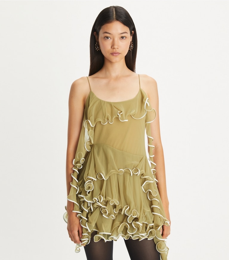 Tory Burch designer ドレス ジェリーフィッシュ ジャージー ドレス in Moss Mesh front