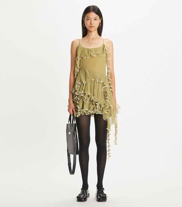 Tory Burch designer ドレス ジェリーフィッシュ ジャージー ドレス in Moss Mesh モデル前面