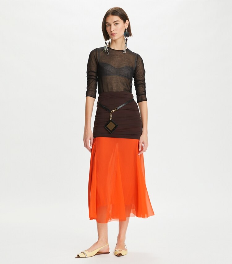 Jersey Chiffon Skirt: Women's Designer Bottoms | Tory Burch