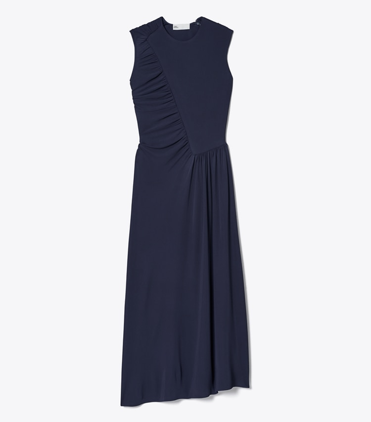 Tory Burch designer dresses Jersey Crepe Dress in Medium Navy front