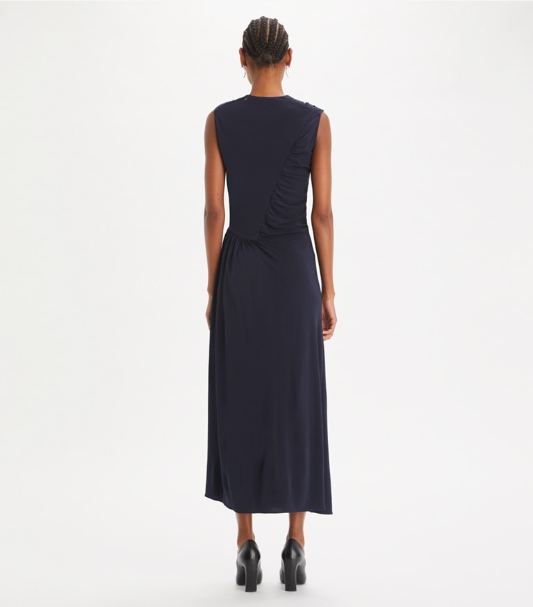 Tory Burch designer dresses Jersey Crepe Dress in Medium Navy front