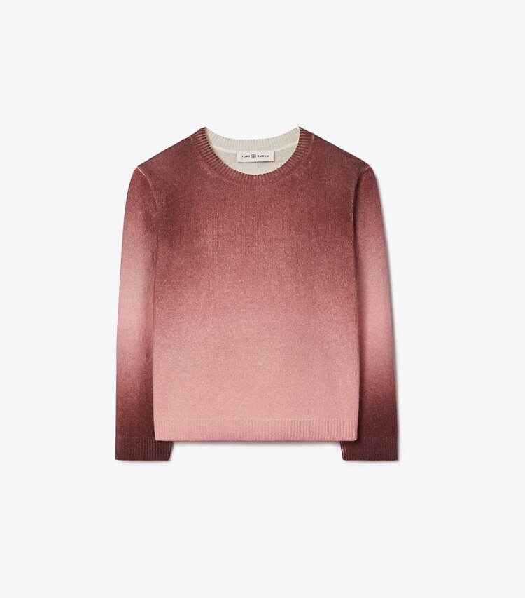 Tory Burch diseñador suéteres Jersey de cachemira teñido por inmersión en Pink Dawn frontal