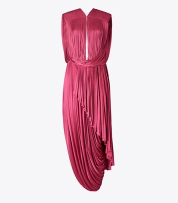 Pleated Draped Viscose Dress
