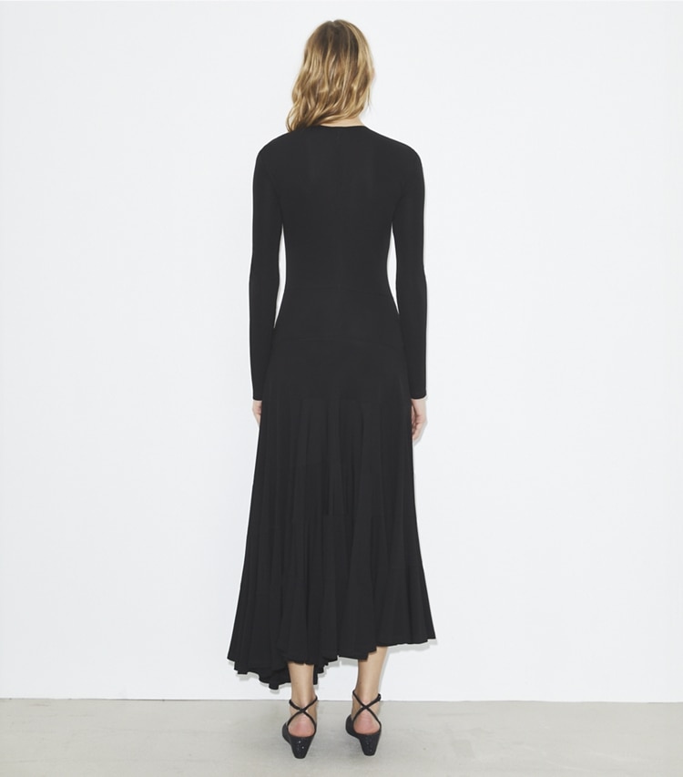 Tory Burch designer dresses Jersey Dress in Black on model back