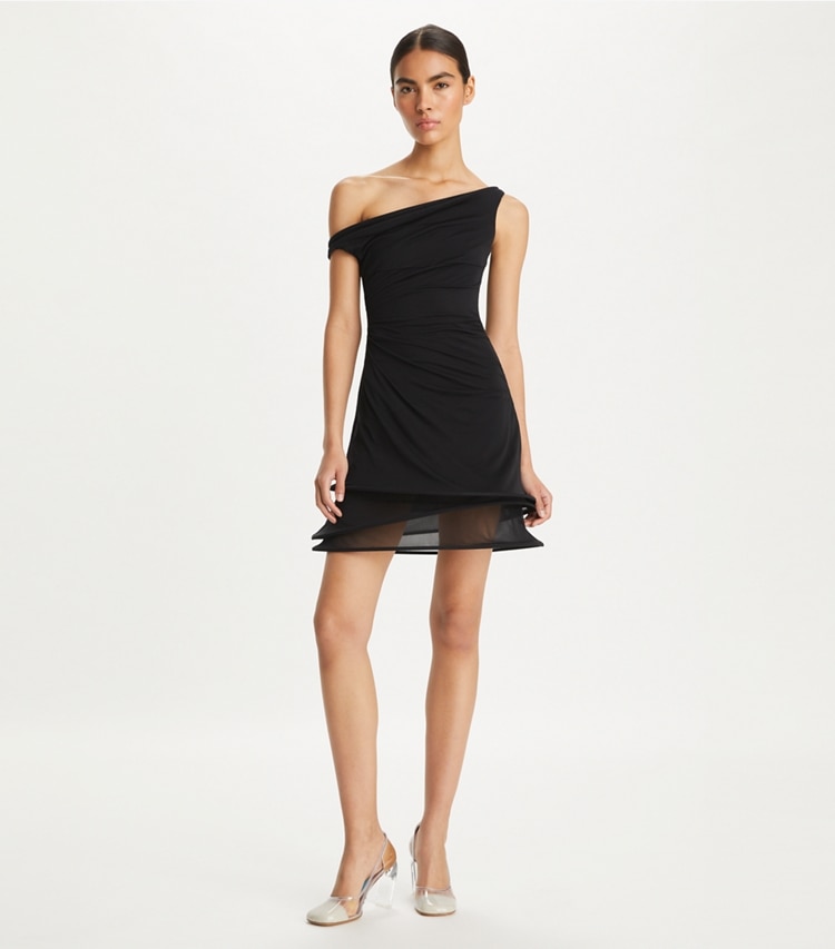 Tory Burch designer ドレス ジャージー フープドレス in Black モデル前面
