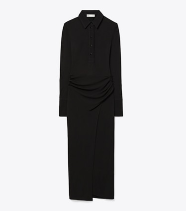 Tory Burch designer dresses Jersey Shirtdress in Black front