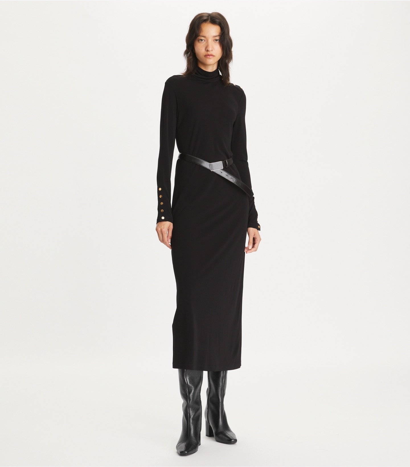 Jersey Turtleneck Dress