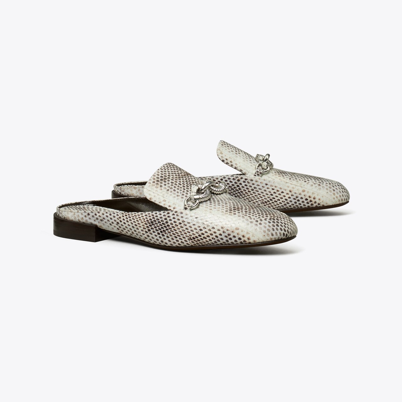 Snakeskin cheap backless loafers