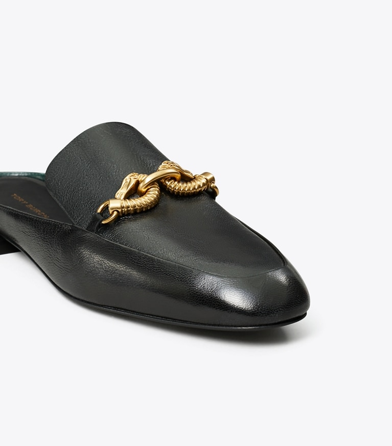 Tory Burch designer flats Jessa Backless Loafer in PERFECT BLACK angle