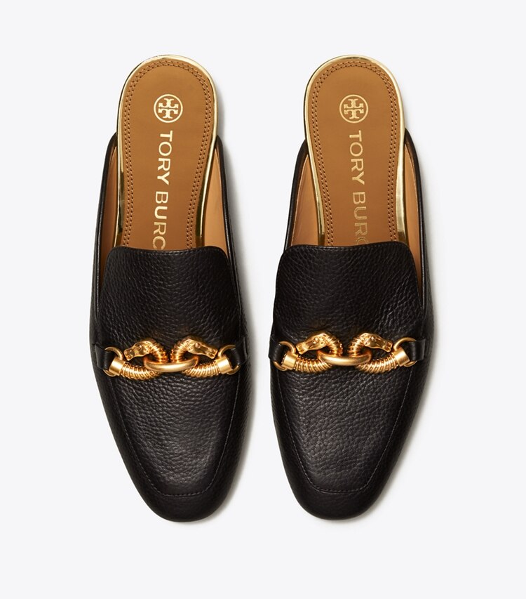 Tory Burch designer flats Jessa Backless Loafer in Perfect Black overhead