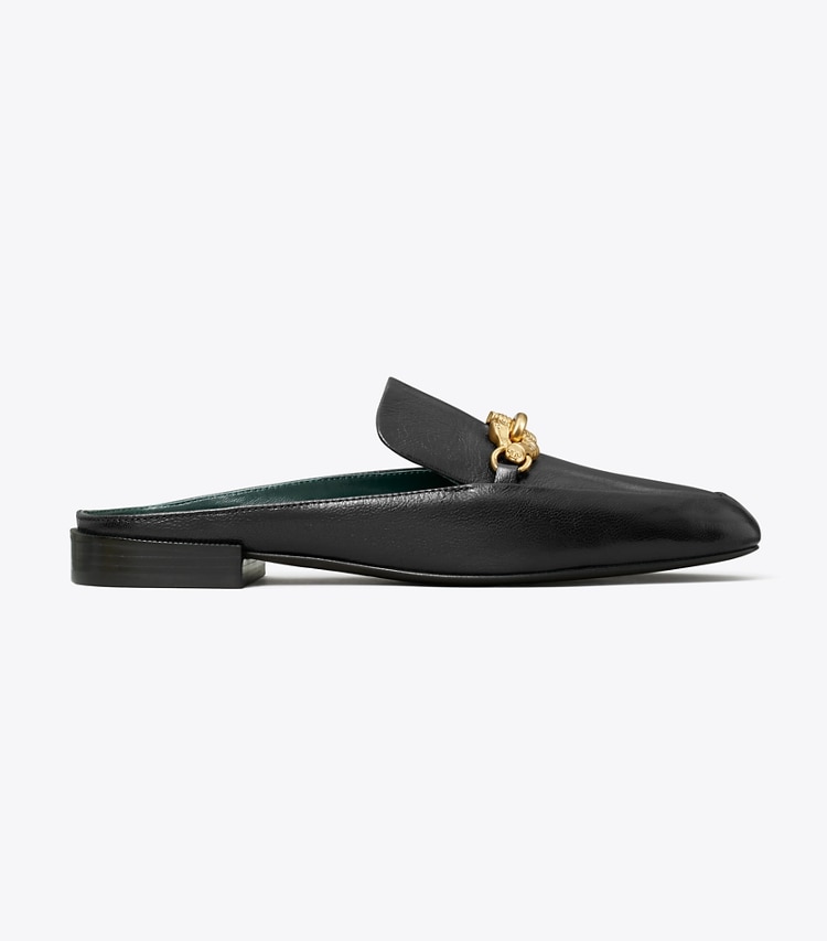 Tory Burch designer flats Jessa Backless Loafer in PERFECT BLACK side