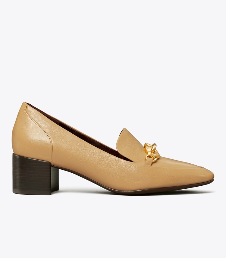 Tory Burch designer heels Jessa Heeled Loafer in GINGER SHORTBREAD side