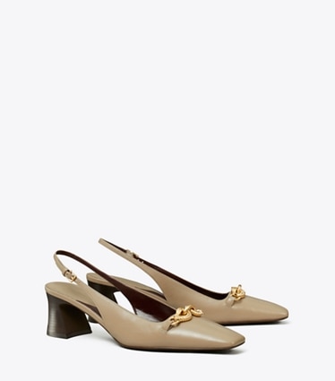 Tory Burch designer heels Jessa Heeled Slingback in Ecru angle