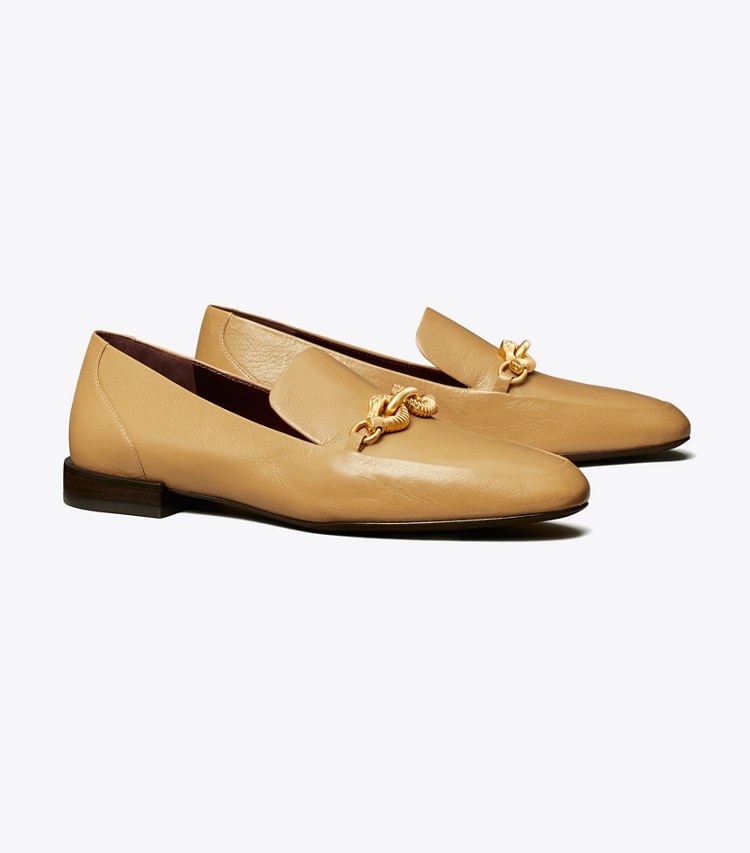 Tory Burch designer flats Jessa Loafer in GINGER SHORTBREAD angle
