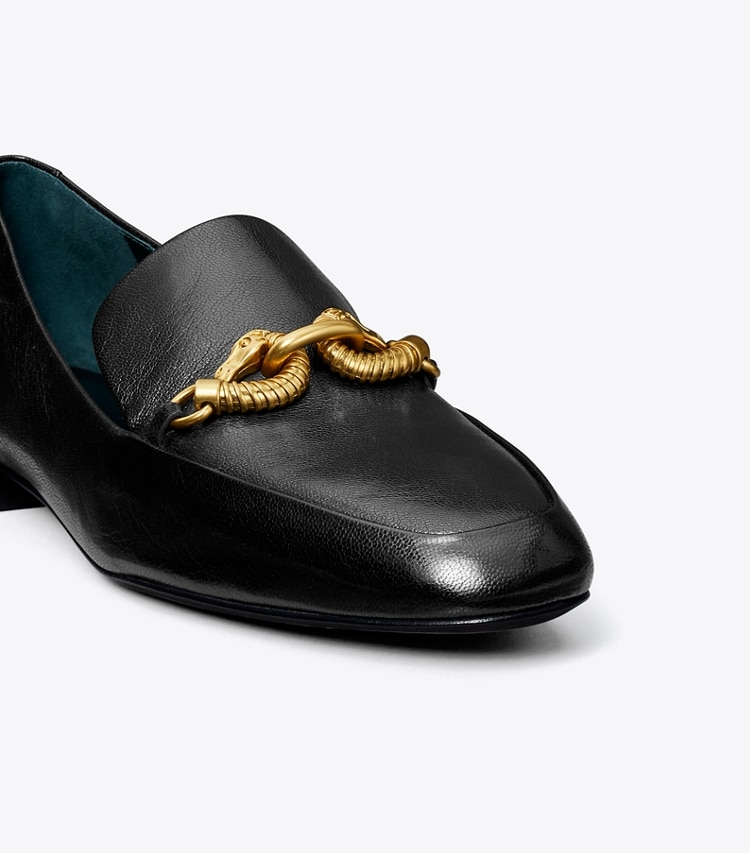 Tory Burch designer flats Jessa Loafer in PERFECT BLACK detail